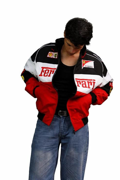 Red& White F1 Speed Printed Elite Racing Design Zip jacket | Premium Wear for Men & Women