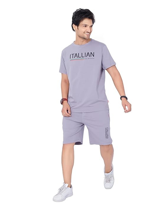 Cotton T-Shirt and Shorts Set for Men,Night Wear for Men,Men's Pyjama Set 116