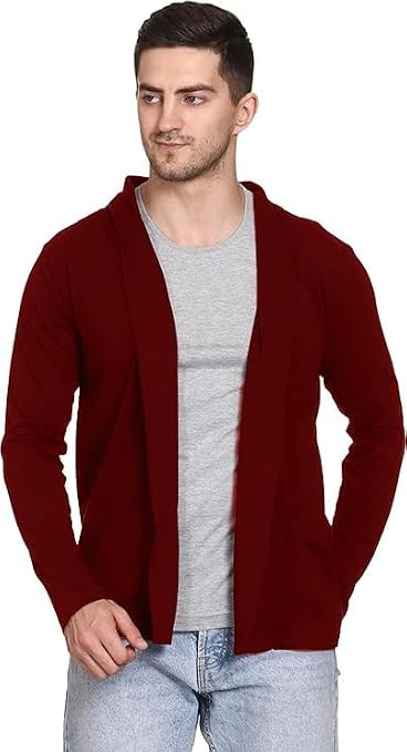 Men's Full Sleeve Open Front Cotton Shrug Jacket
