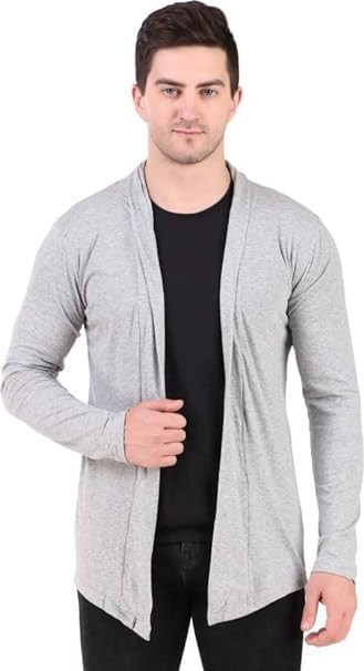 Men's Premium Cotton Blend Cardigan – Shawl Collar Shrug, Lapel Collar, Casual & Warm Winter, Summer Wear