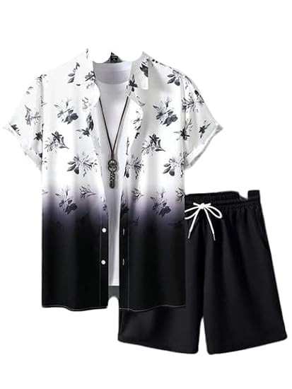 Star Men Printed Black Night Suit Set ()_BZ_ZOMETO Black Night-Suit (XL)
