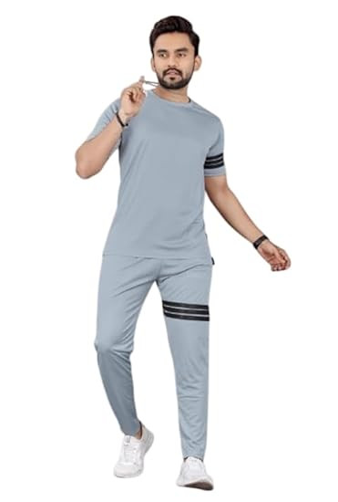 Cotton Blend Night Suit/Summer Suit for Men, Stylish Regular Fit Half Sleeves T-Shirt & Lower Set | Soft Cord-Set Track Suit for Boys | Ideal for Casual Outings, Gym, Workout