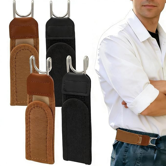 4PCS No Buckle Belt for Men, Buckle Less Belt for Men, Elastic Belt for Men Adjustable Stretch Waistband for Work, Casual, or Outdoor Use