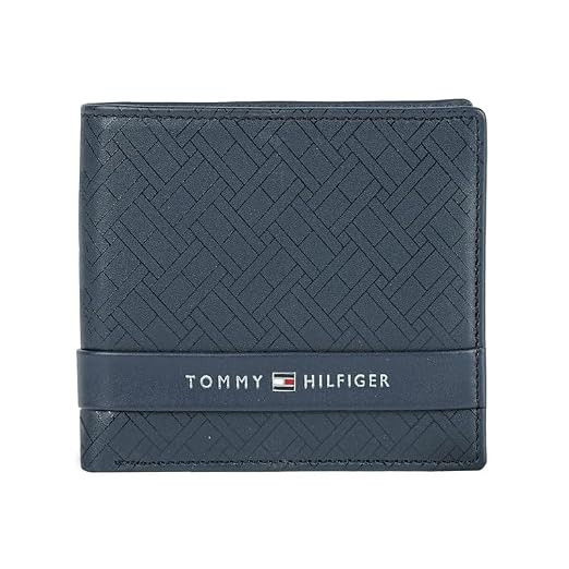 Tommy Hilfiger Men's Genuine Leather Passcase Wallet Berkane - Navy | High Capacity Bifold with 12 Card Slots, 2 Compartments & Id Window | Stylish Purse of Gents