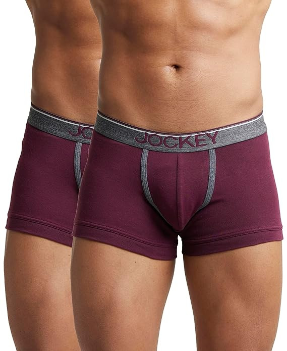 Jockey 8015 Men Super Combed Cotton Rib Solid Trunk with Ultrasoft Waistband_(Pack of 2)