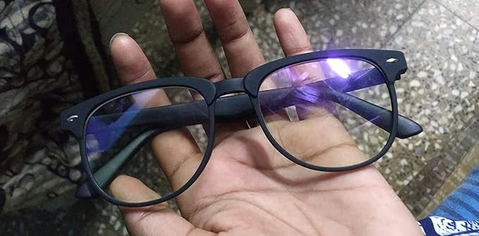 Anti Glare UV420 PROTECTED Reading glass Wayfarer Spectacles Frame With A1 Anti glare coating Zero Power for Eye Protection from Computer Tablet Laptop Eyeglasses Make In india