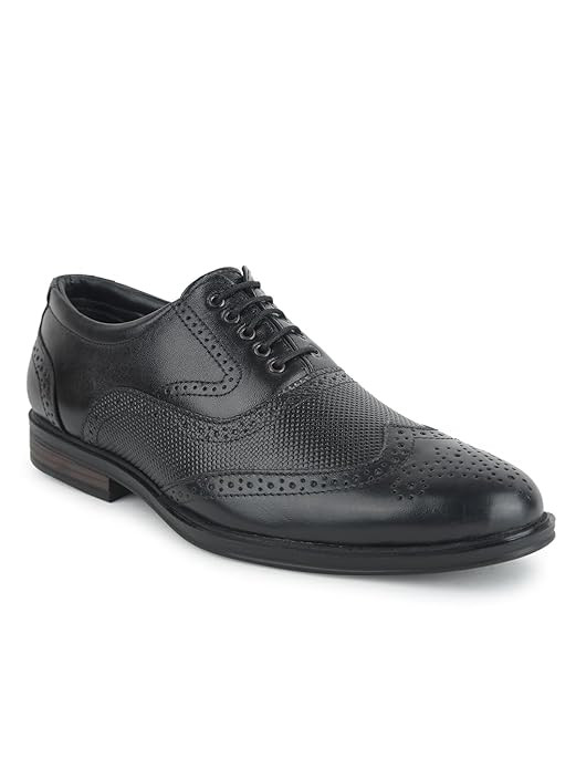 Liberty Fortune HOL-125E – Premium Leather Oxford Brogue Lacing Formal Shoes – Stylish, Cushioned & Non-Slip – Business, Wedding, Office Wear – Black, Brown, Tan – Shoes for Men Formal