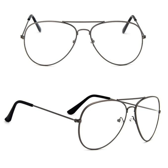 Unisex Aviator & Square Spectacle Frame, 53-56, Clear Lens, Pack of 2