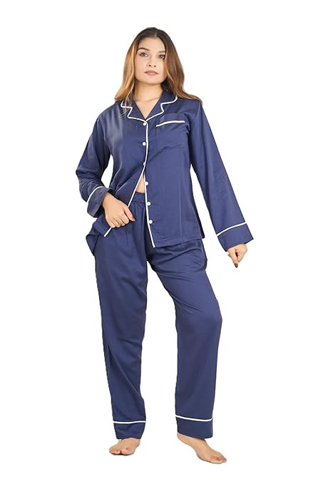 Women’s Bamboo Pajama Set with Top & Pants|| Bamboo Night Suit|| Lightweight Plain Set || Soft & Comfy Sleepwear for Girls & Women ||Neem Finish|| Anti-Microbial