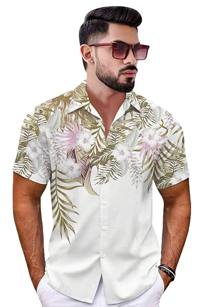 TA Men Goa Premium Stylish Fashion Branded Graphic Print Cotton Blend Stretchable Fabric Slim Fit Cut Away Collar Casual Shirt