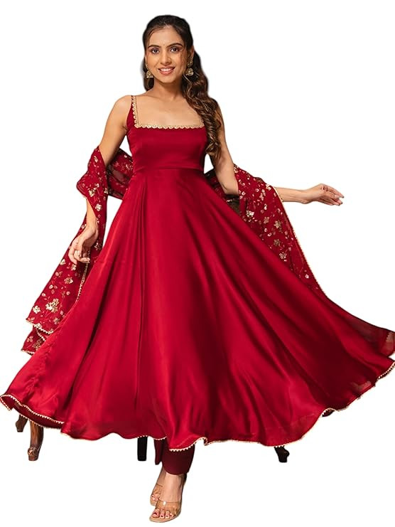 TA   Dresser Women's Silk Anarkali Flare Kurta Set