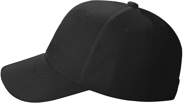 TA Simple Cap Plain Baseball Sport Cap, Black, Men's Stylish Head Hat for All Sports