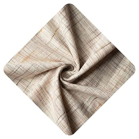 TA Unstitched Cotton Fabric for Men and Women - Light Weight Trending Self Pattern Khadi Cotton Fabric Material (2.5 Meter, Almond White)