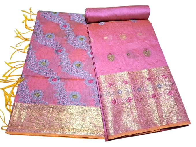 TA Women's Banarasi Silk Unstitched Salwar Suit Dress Material with Dupatta