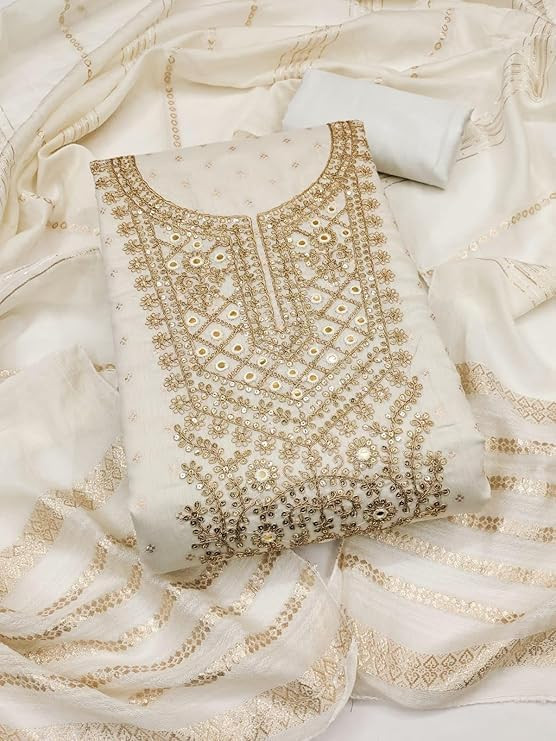 TA  latest dress material for women fabric type chanderi