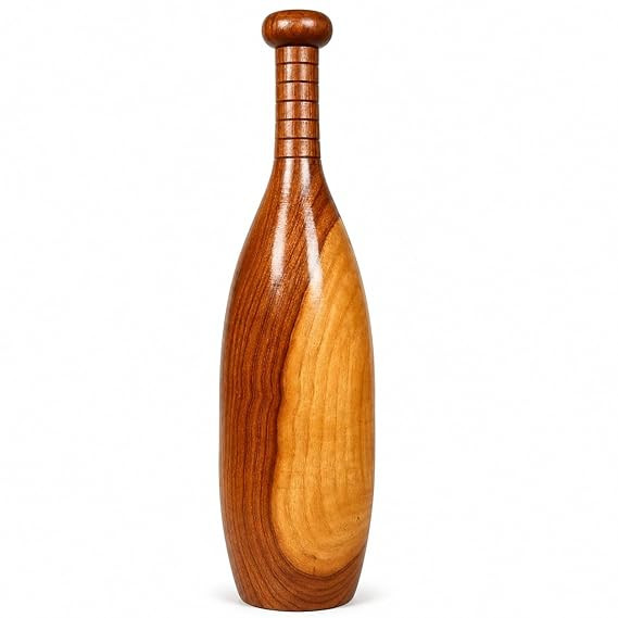 Wooden Oval Shape Mugdar | Clubbell Exercise Equipment | Indian Club Karla Kattai Gada, Functional Training for Home Gym Full Body Workout (3KG)