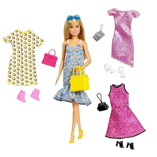 TA Doll with Clothes and Accessories for 4 Complete Outfits, Gift for 3 to 8 Year Olds