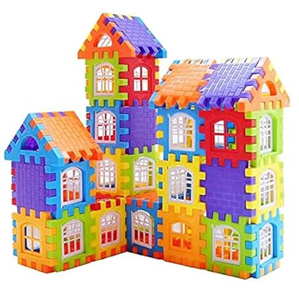 TA Building Blocks for Kids , Big Size House Building Blocks with Windows, Block Game for Kids,Boys,Children (50 Pcs Blocks) Multicolor,Plastic