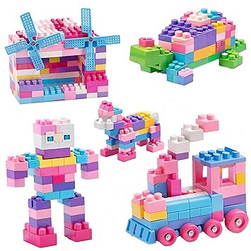 TA  Building Blocks with Wheels for Kids - 239 Pcs Block Bricks Toys for Kid Puzzle Games Toy for Kids, STEM Toy, DIY Toys for 3+ Year Old Kid, Boys (Multicolor-A)