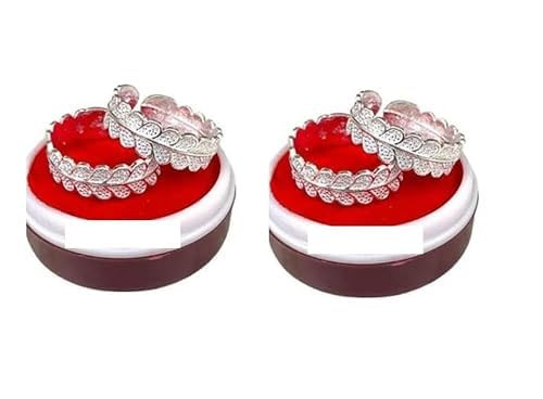 TA  Toe Ring Abstract Pattern Design Toe Ring Adjustable Jewelry for Women. Set of 2 Pairs Adjustable Toerings. (028-2PAIRS)