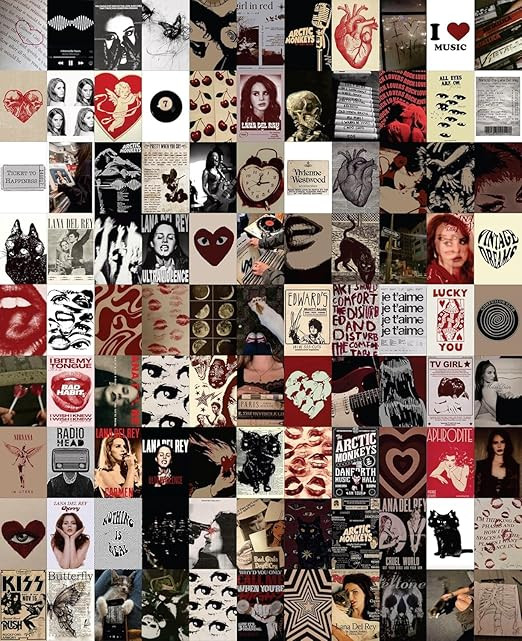 Girl Room Decor Wall Collage Kit, Y2K Grunge Aesthetic Paper Posters, 10x15 cm, Vintage Music Theme Wall Art for Bedroom, Dorm Decor (PACK OF 30+ PCS)