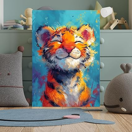 TA Cat Colorful Poster Painting Wall Art Living Room (B)