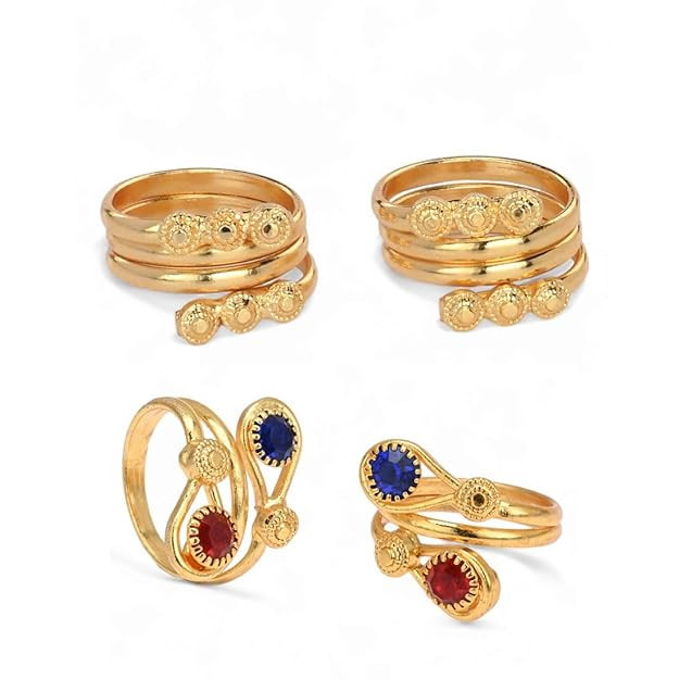 TA  Set of 2 Pair Toe Rings Adjustable, Traditional & Fashion Accessories