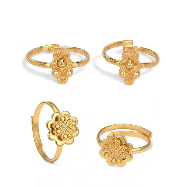 TA  Set of 2 Pair Toe Rings Adjustable Traditional & Fashionable Accessories for Women