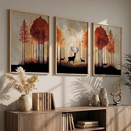 TA Abstract Painting Modern Wall Art Paintings With Frame Home Decoration For Living Room Bed Room Hotel Wall Decor Digital Reprint Set of 3 (13X17 inch)
