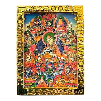 TA  Buddhist Thangka Photo Frame (12.5 x 9 cm) | Table Top | Spiritual Pooja & Meditation Decor