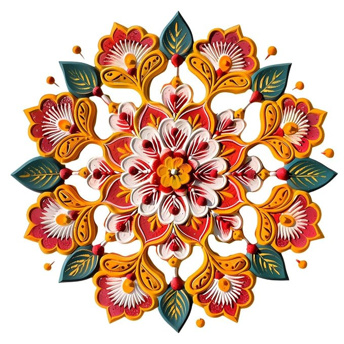 TA  Mandala Floral Wall Sticker | Living Room Decor Sticker | Self-Adhesive Mural | Festive Decoration |Vinyl Self-Adhesive Mural, Peel & Stick Decorative Decal - EAMMD-46