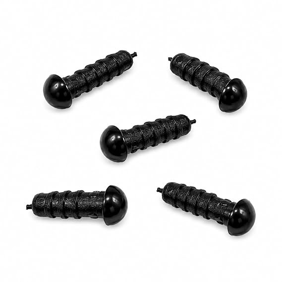 TA 6mm Black Plastic Safety Screw Eyes with WASHERS for Crochet, Amigurumi, Teddy Bears & Soft Toys | Secure Locking Eyes for DIY Craft, Doll Making | 100 Pieces (50 Pairs) Pack