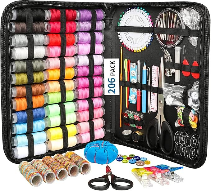 TA  206 pcs Sewing Kit, Complete Sewing Kit Set - Thread Box, Tailoring Materials, Needle and Thread Box - Ideal for Home Use. (New)