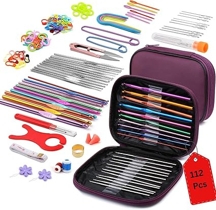 TA 110 pcs Crochet Hook Set and Knitting Needles Set – Complete Crochet Needle and Knitting Kit with Crochet Hooks, Crochet Needles, Knitting Tools, Crosia Needle, and Wool Knitting Needles for Beginners and Experts