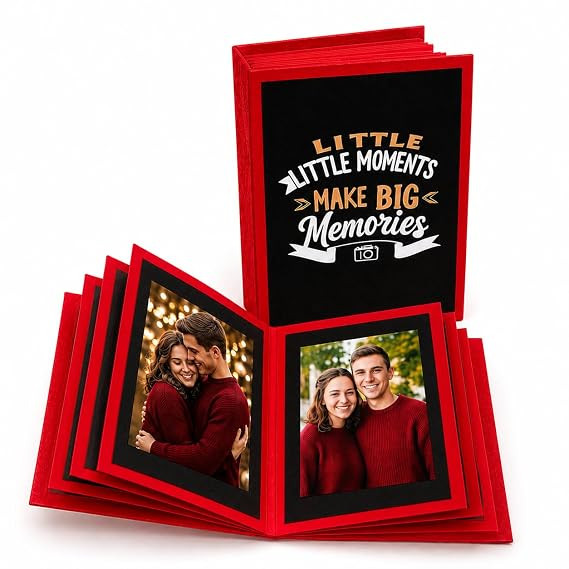 TA Unique Handmade Mini Photo Album Scrapbook – Personalised Photo Book for Memories, Customised Gift for Birthday, Travel, Baby, Friends – Handmade Memory Book, Mini Gifts & Polaroid Album