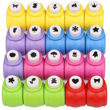 TA Paper Craft Punch Set, 12 Decorative Shapes, Multi-Color, for Scrapbooking, School Projects and DIY Crafts