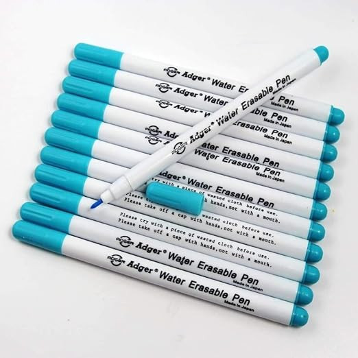 TA  Water Erasable Pen Set for Fabric, Sewing, and Crafting Erasable Pen for Clothes Fabric Marker Temporary Marking Blue Ink Pack of 6 piece.