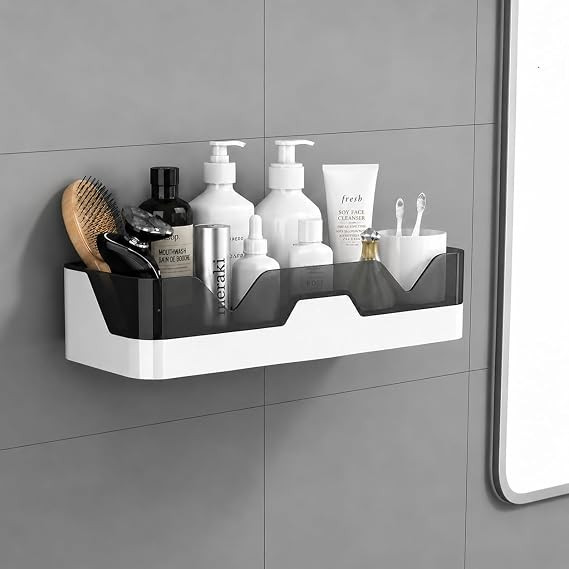 TA Home Glows ABS Plastic Bathroom Shelf Rack | No Drilling Self Adhesive Wall Mounted Storage Organizer for Bathroom & Kitchen | Premium Bathroom Shelves | Set of 1