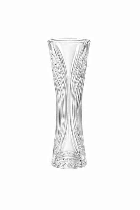 TA Glass Flower Vase, Flower Vases for Centerpieces, Modern Clear Rose Vase, Heavy Duty Crystal Tall Cylinder Flared Vase for Bouquet, Home, Wedding, Living Room, Office (7 INCH, Crystal 6.6)
