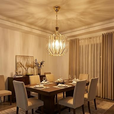 TA Hanging Lights for Living Room 250mm Glass Pendant Light with Adjustable Height, 3 Color LED (Warm/Natural/Cool White), Metal Ceiling Hanging Lights for Bedroom, Dining Table, Hall