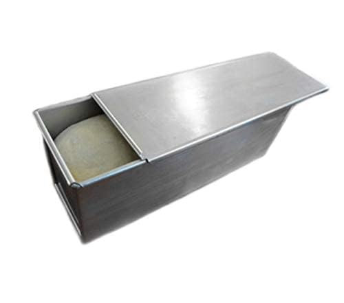 TA Bakery Solutions® Professional Iron Bread Loaf Pan with Cover, Silver Metal Bakeware for Home, Rectangle Sandwich Baking Mould, Tin for Sandwich Bread (500Gms Medium Size)