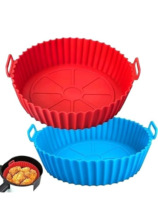 TA Silicone Basket Baking Tray Set of 2, Non-Stick Bread & Cake Mould for Oven & Air Fryer, Heat Resistant Food Grade Silicone Bakeware, Reusable Baking Tray
