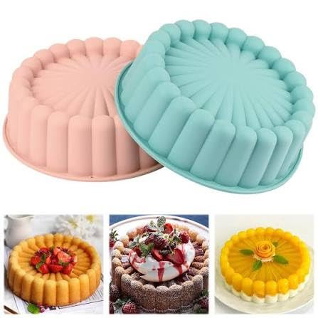 TA Silicone Cake Pan Non-Stick Baking Mold | Food-Grade Silicone Round Cake Tin | Flexible & Reusable Bakeware | Heat Resistant Cake Baking Tray for Oven, Microwave & Freezer