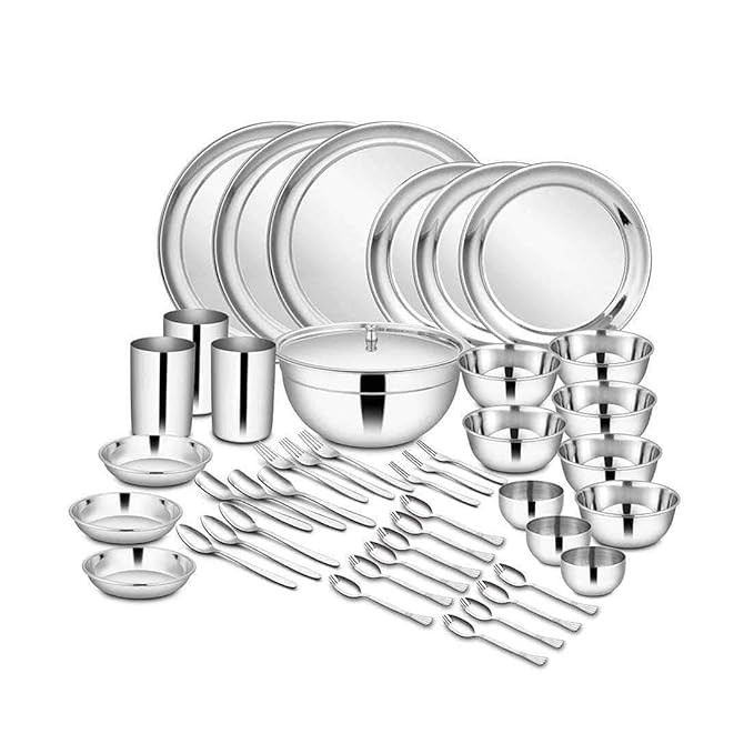 TA Stainless Steel Dinner Set Shagun (45 Pcs Set)