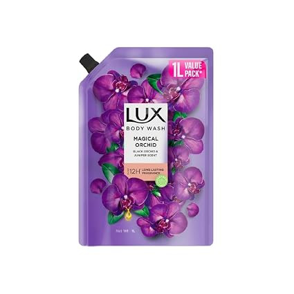 TA LUX, Black Orchid & Juniper Oil Bodywash, Refill Pack, 1 ltr, for Soft and Glowing Skin, with Glycerin, Long Lasting Fragrance, Paraben Free, for Women