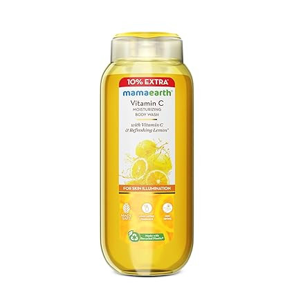 TA Mamaearth Vitamin C Moisturizing Body Wash with Vitamin C & Refreshing Lemon Scent for Skin Illumination- 275ml|Deeply Cleanses|Intensely Moisturizes|Long-Lasting Fragrance|Radiant Glow|All Skin Types