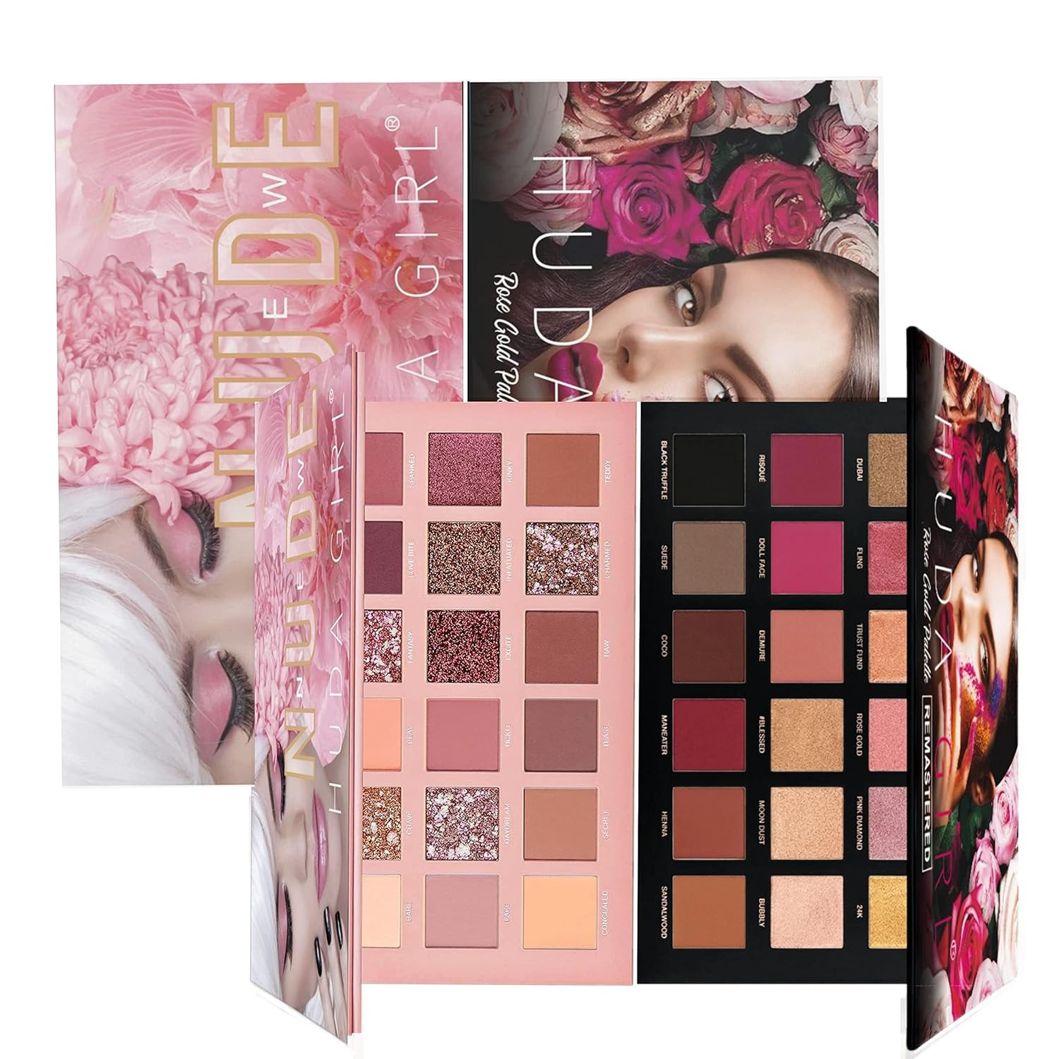 TA Beauty Rose Gold Remastered Edition + Nude Edition Eyeshadow Makeup Kit (Combo Kit of 2 Eyeshadow) Matte And Shimmers Finish,36 gm