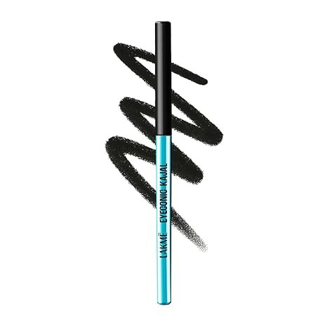 TA Lakme 9-5 Eyeconic Kajal, Deep Black, Smudgeproof and Waterproof that lasts upto 24H, for 2x dark pigment, 0.35g