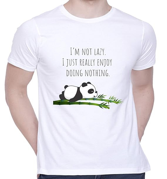 TA Graphic Printed T-Shirt for Unisex Panda Tshirt | Casual Half Sleeve Round Neck T-Shirt | 100% Cotton | D00282-15