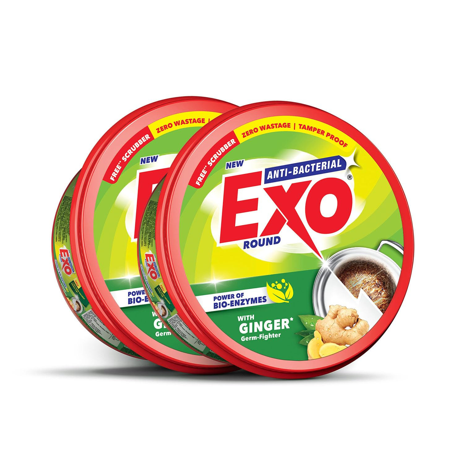 TA Exo Round Dishwash Bar 700gm X 2 | Complete Dishwashing Solution With Anti-Bacterial Efficacy & Goodness of Ginger Remove Tough Grime Stains With Ease | Experience Hygienic & Superior Cleaning